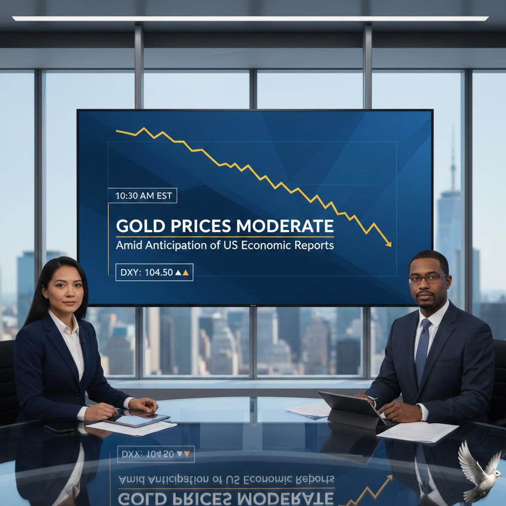 Gold Prices Moderate Amid Anticipation of US Economic Reports