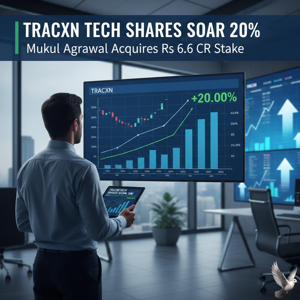 Tracxn Tech Shares Surge 20% Following Mukul Agrawal's Rs 6.6 Crore Stake Acquisition