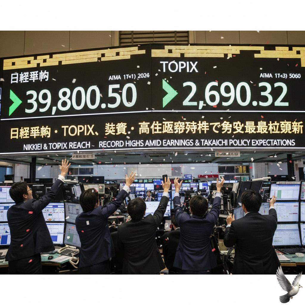 Nikkei and Topix Reach Record Highs Amid Earnings and Takaichi Policy Expectations