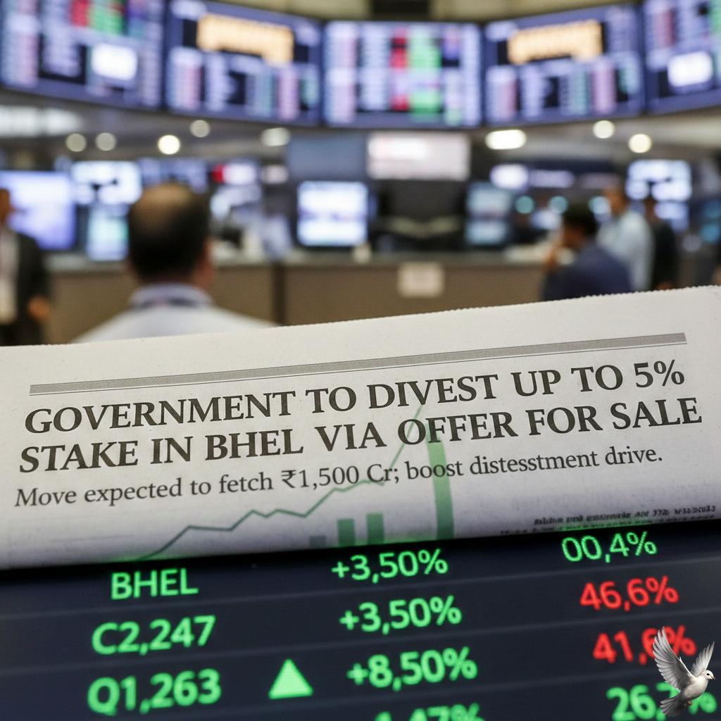 Government to Divest Up to 5% Stake in BHEL via Offer for Sale