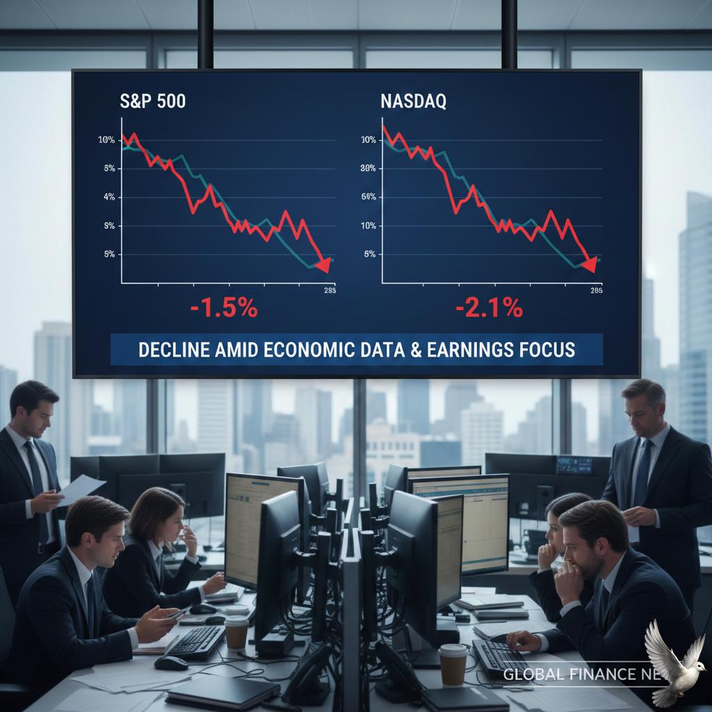 S&P 500 and Nasdaq Decline Amid Economic Data and Corporate Earnings Focus