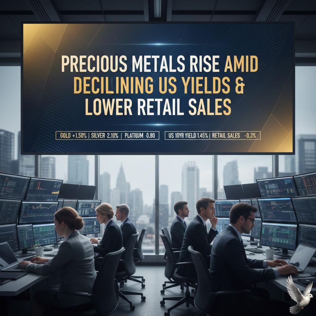 Precious Metals Rise Amid Declining US Yields and Lower Retail Sales