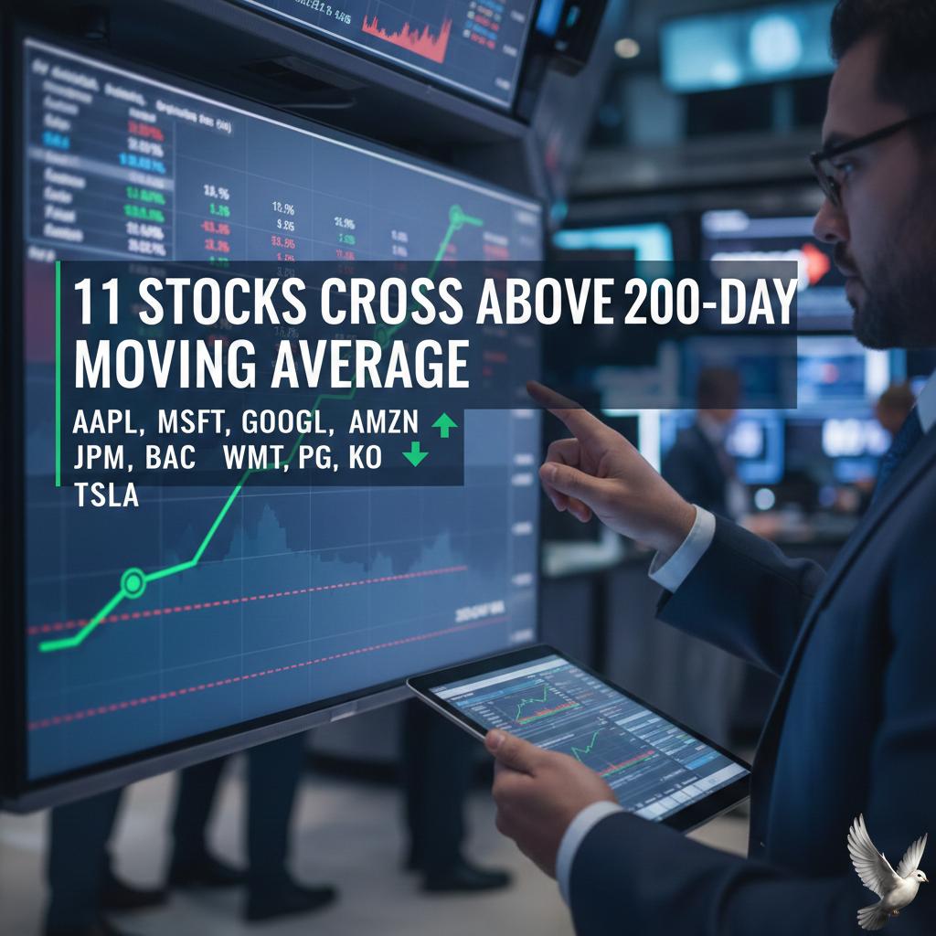 11 Stocks Cross Above 200-Day Moving Average