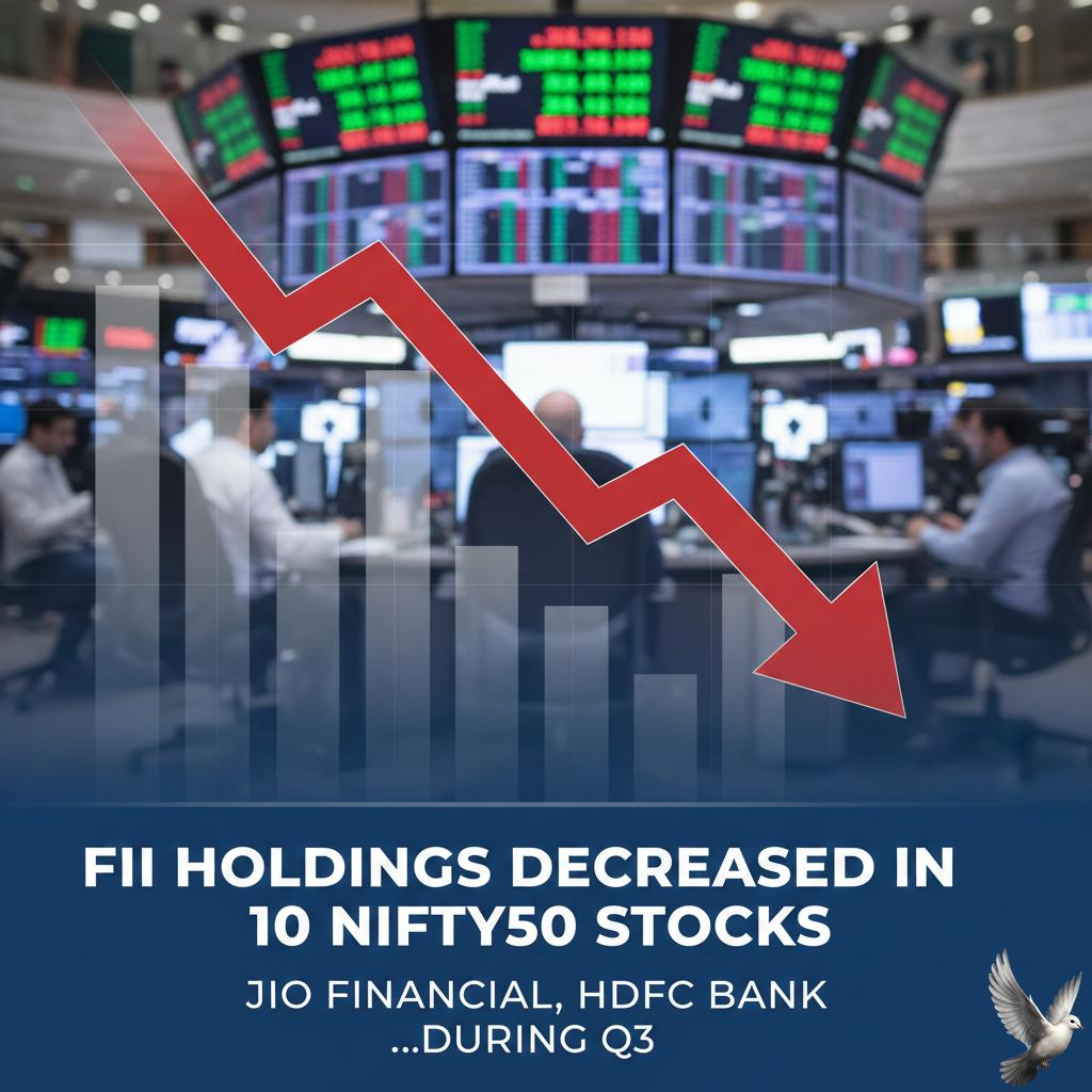 FII Holdings Decreased in 10 Nifty50 Stocks Including Jio Financial and HDFC Bank during Q3