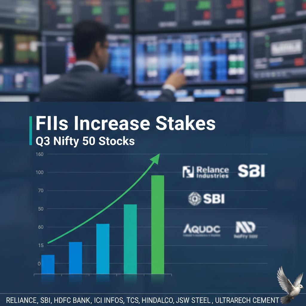 FIIs Increase Stakes in Reliance, SBI, and 8 Other Nifty 50 Stocks During Q3