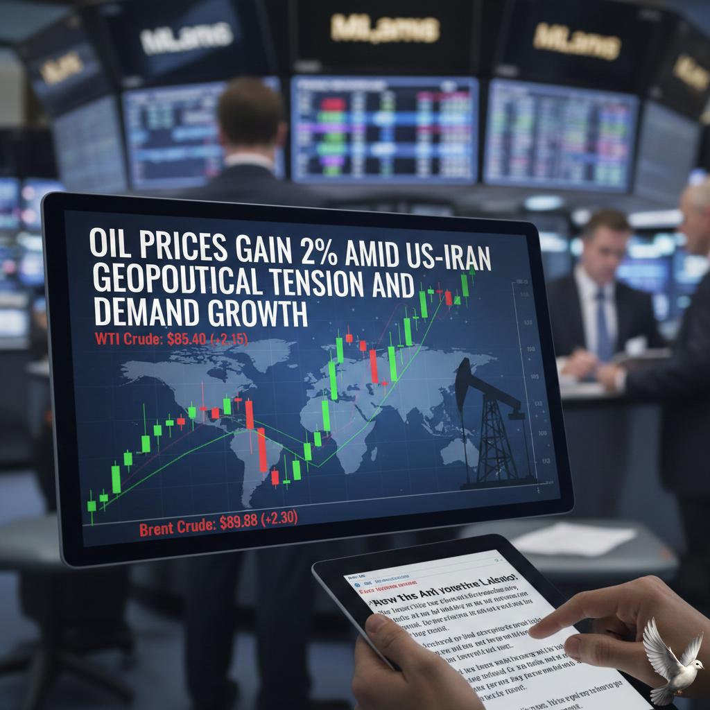 Oil Prices Gain 2% Amid US-Iran Geopolitical Tension and Demand Growth