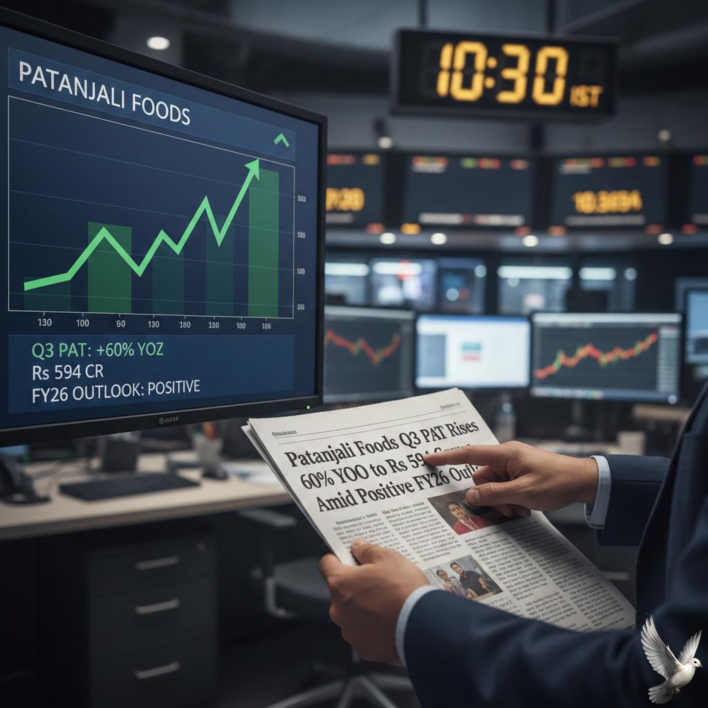 Patanjali Foods Q3 PAT Rises 60% YoY to Rs 594 Crore Amid Positive FY26 Outlook