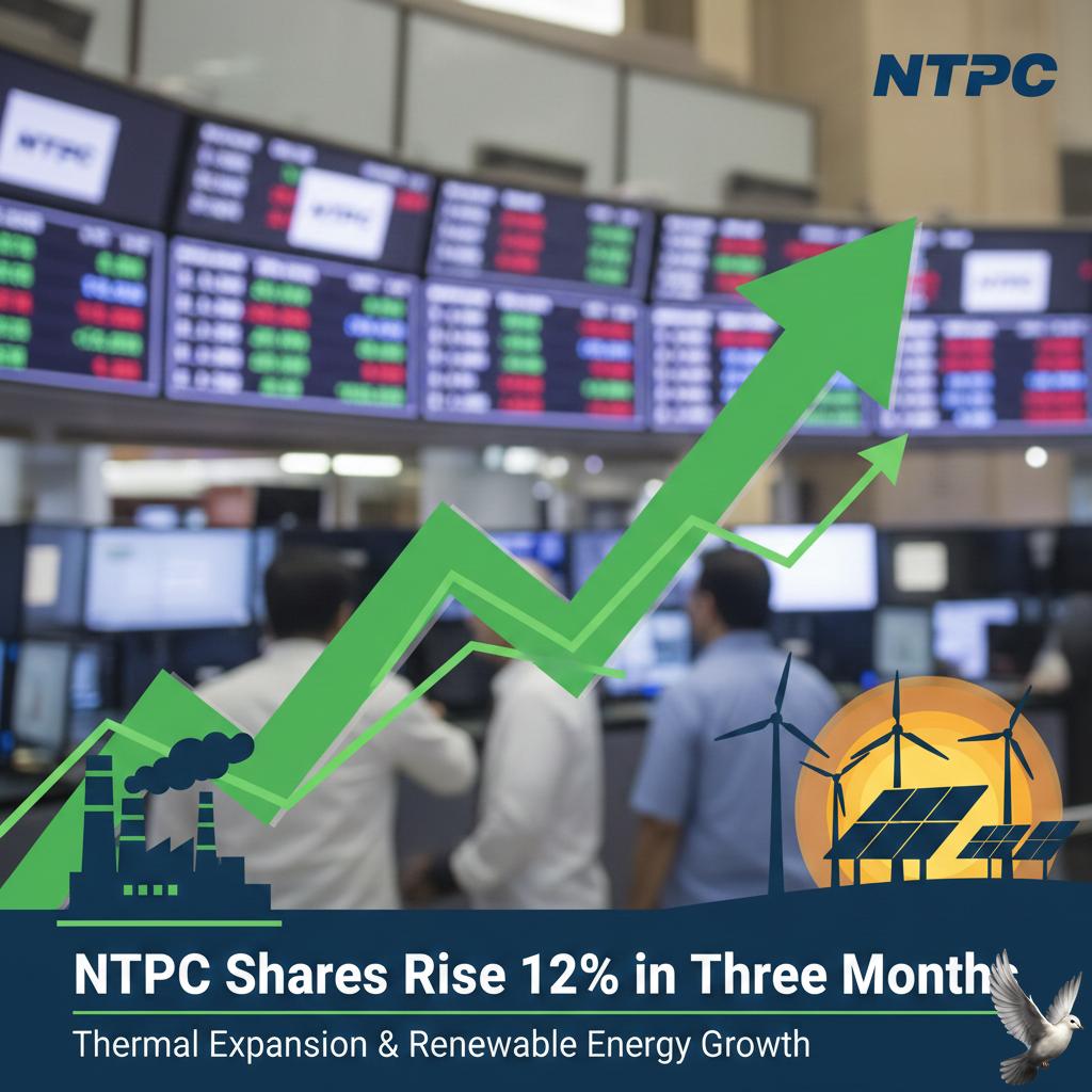 NTPC Shares Rise 12% in Three Months Amid Thermal Expansion and Renewable Energy Growth