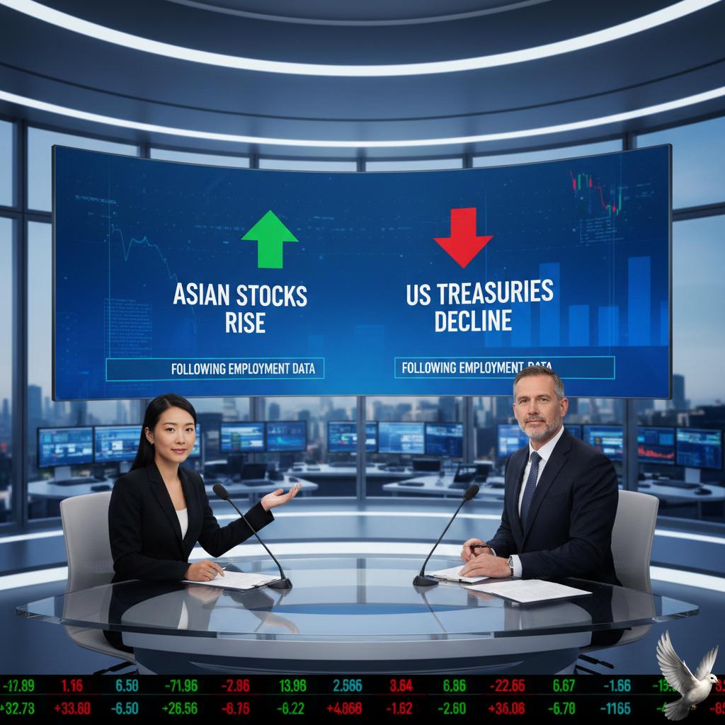 Asian Stocks Rise While US Treasuries Decline Following Employment Data