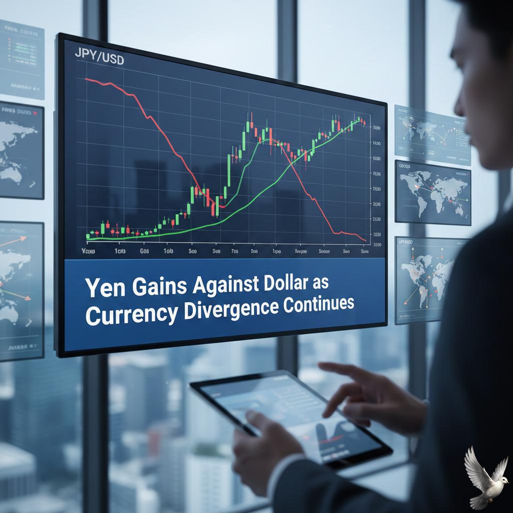 Yen Gains Against Dollar as Currency Divergence Continues