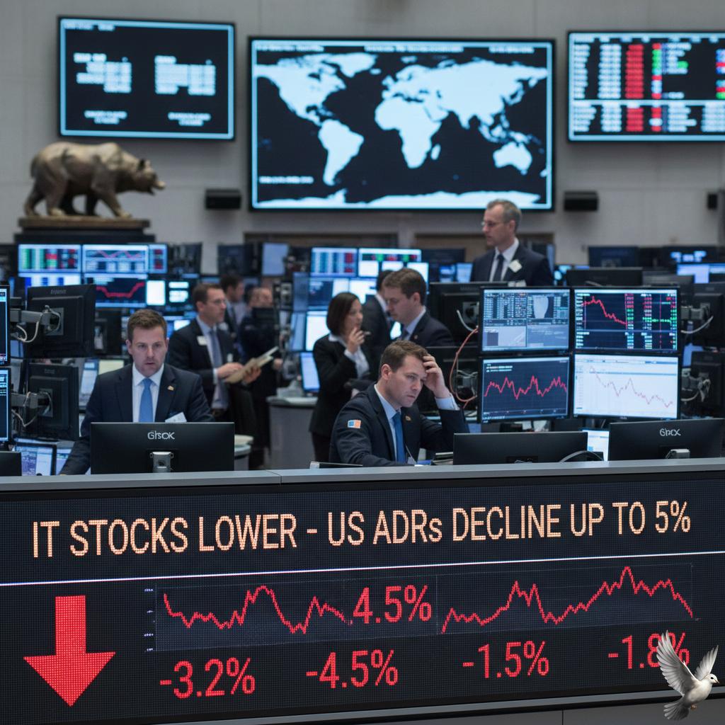 IT Stocks Lower as US ADRs Decline up to 5%