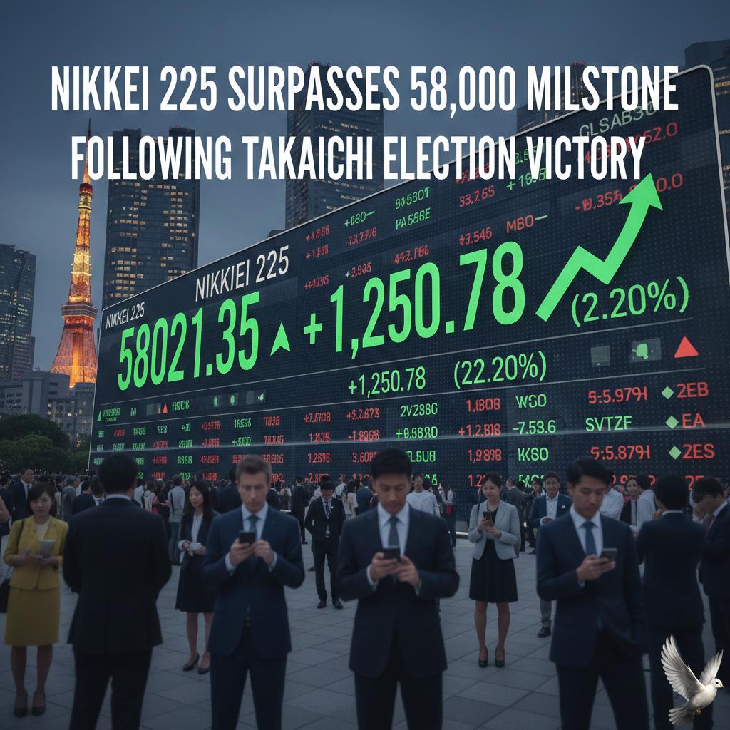 Nikkei 225 Surpasses 58,000 Milestone Following Takaichi Election Victory