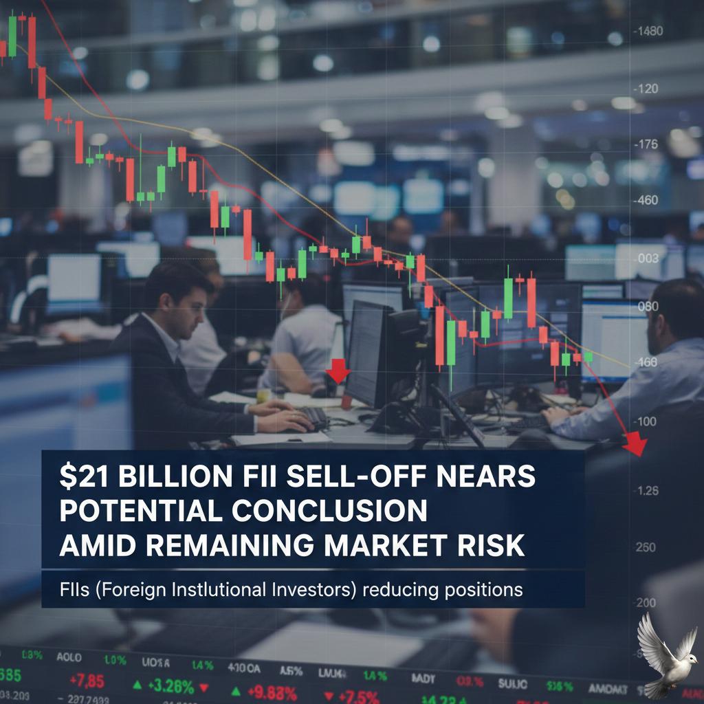 $21 Billion FII Sell-off Nears Potential Conclusion Amid Remaining Market Risk