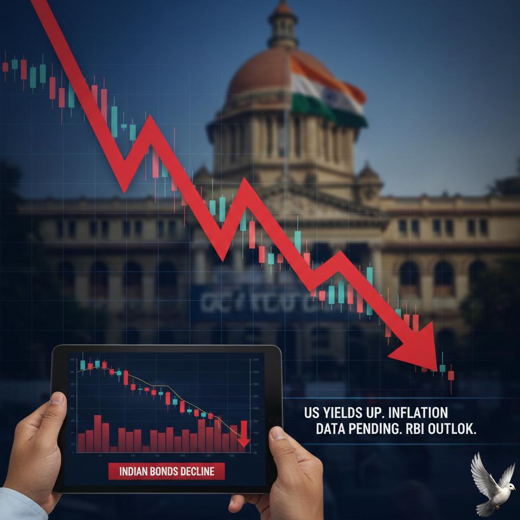 Indian Bonds Decline Amid Rising US Yields and Impending Inflation Data