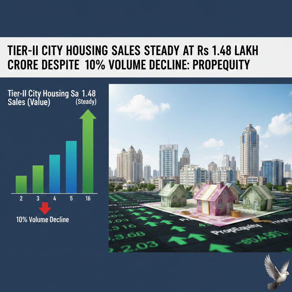 Tier-II City Housing Sales Steady at Rs 1.48 Lakh Crore Despite 10% Volume Decline: PropEquity