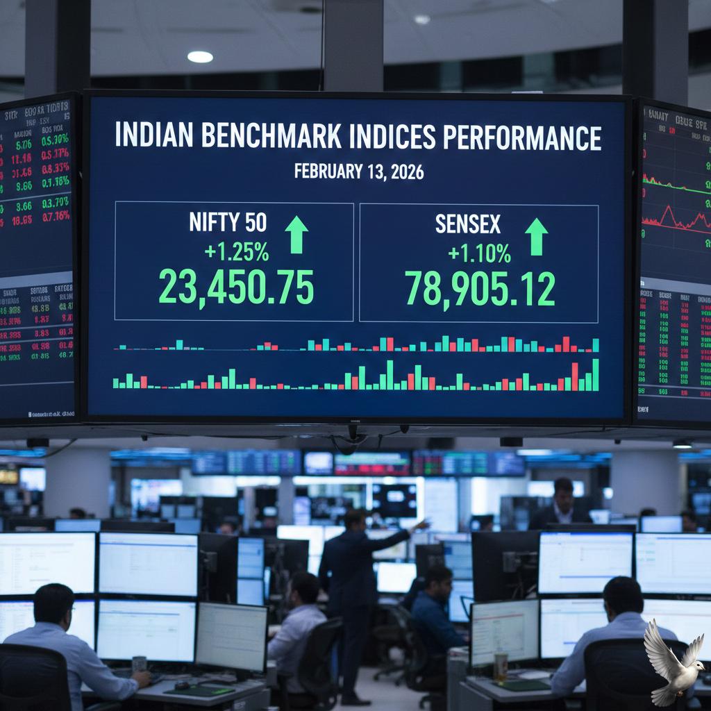 Indian Benchmark Indices Performance on February 13, 2026