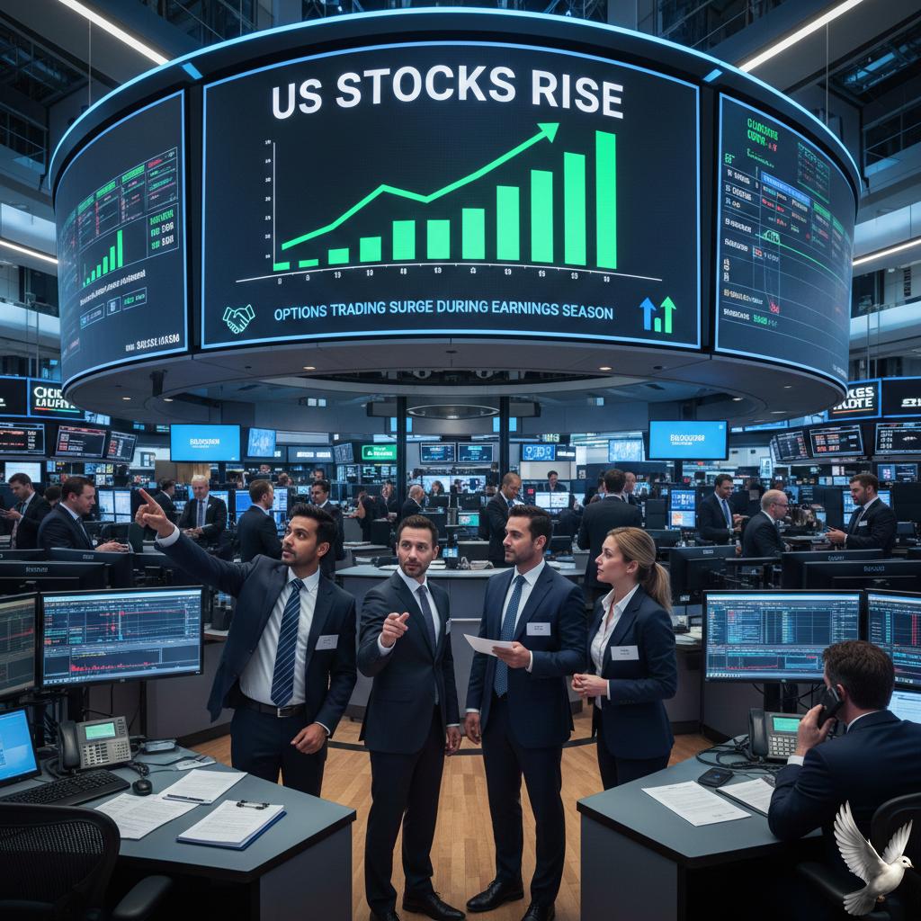 US Stocks Rise as Options Trading Activity Increases During Earnings Season