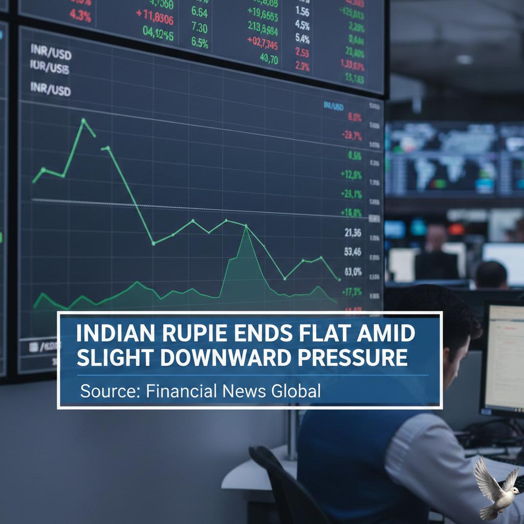 Indian Rupee Ends Flat Amid Slight Downward Pressure