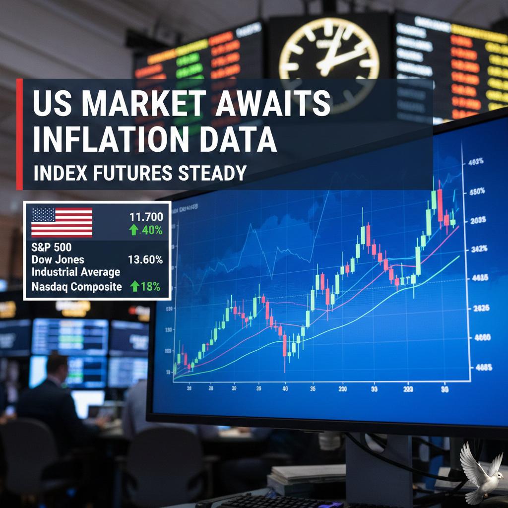 US Market Awaits Inflation Data with Index Futures Steady