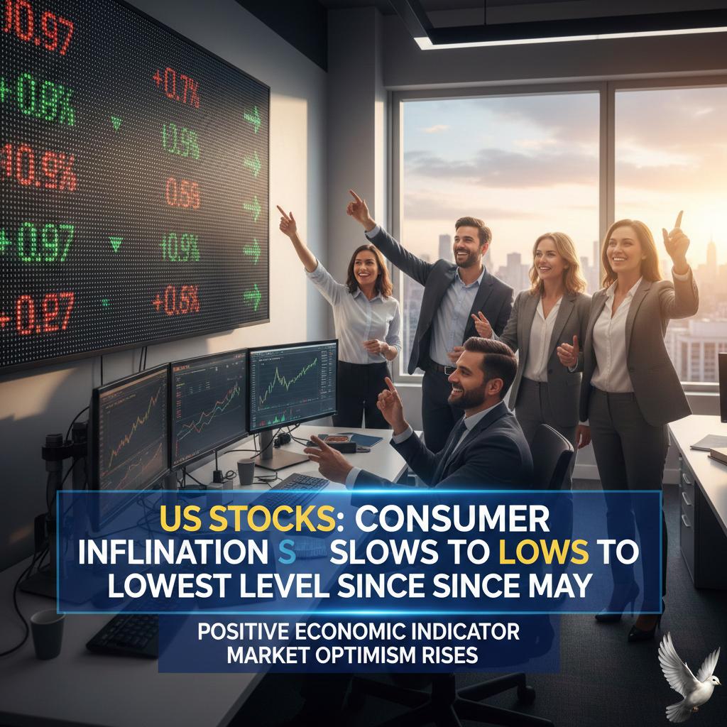 US Stocks: Consumer Inflation Slows to Lowest Level Since May