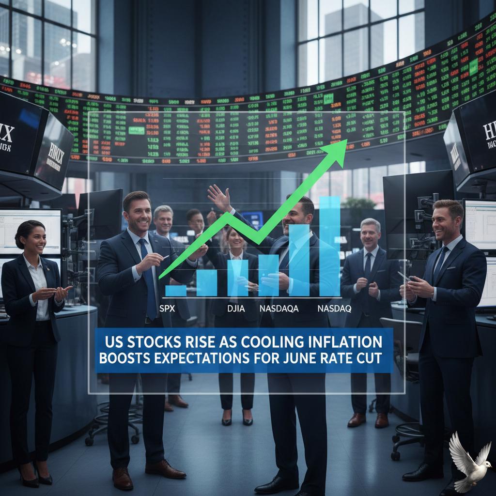 US Stocks Rise as Cooling Inflation Boosts Expectations for June Rate Cut