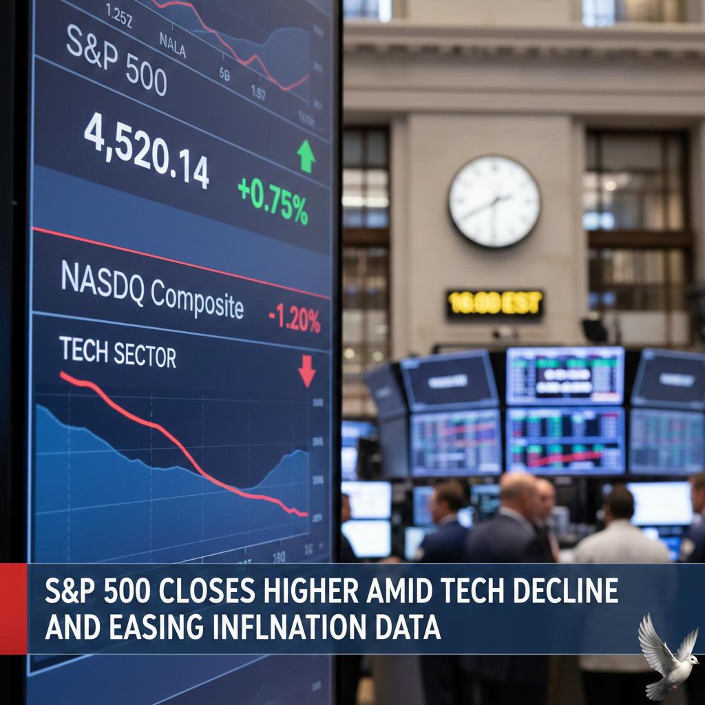 S&P 500 Closes Higher Amid Tech Decline and Easing Inflation Data