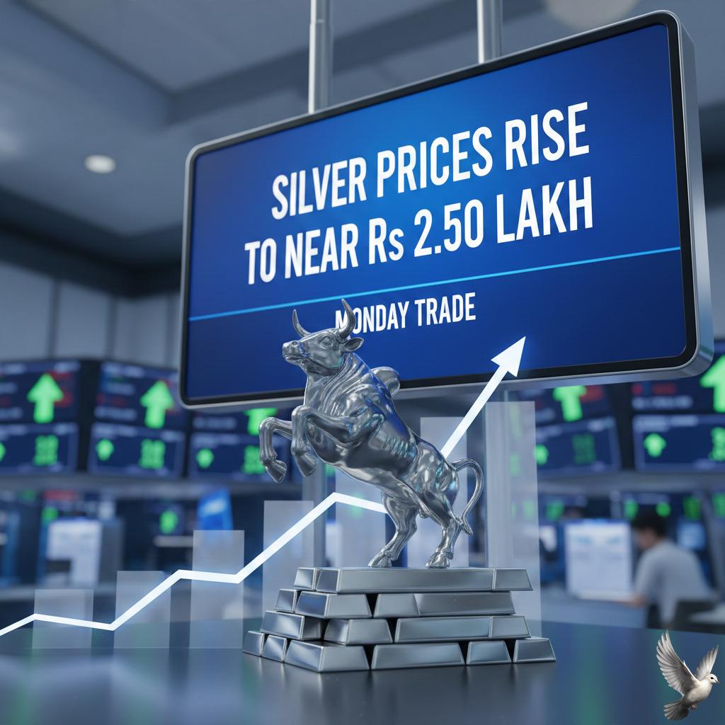 Silver Prices Rise to Near Rs 2.50 Lakh Ahead of Monday Trade