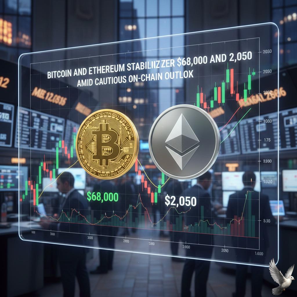 Bitcoin and Ethereum Stabilize Near $68,000 and $2,050 Amid Cautious On-Chain Outlook