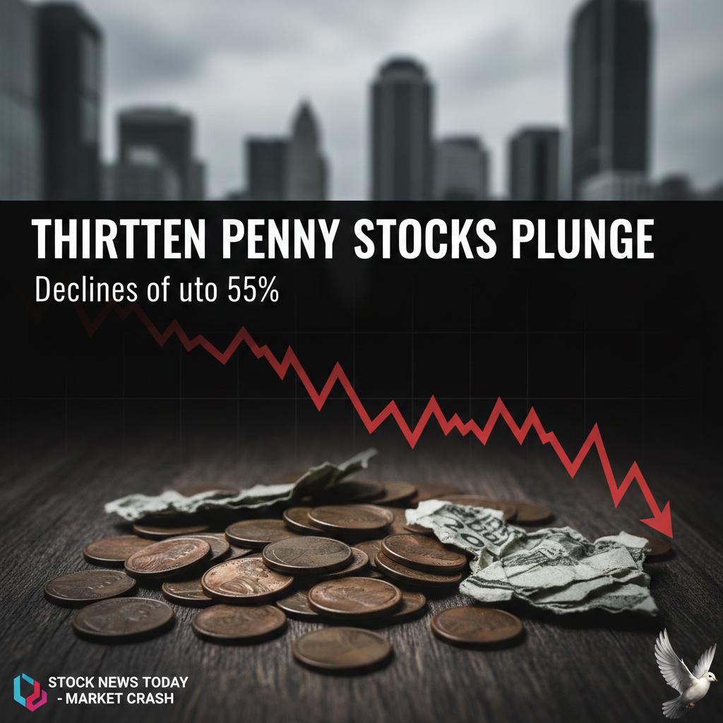 Thirteen Penny Stocks Record Monthly Declines of up to 55%