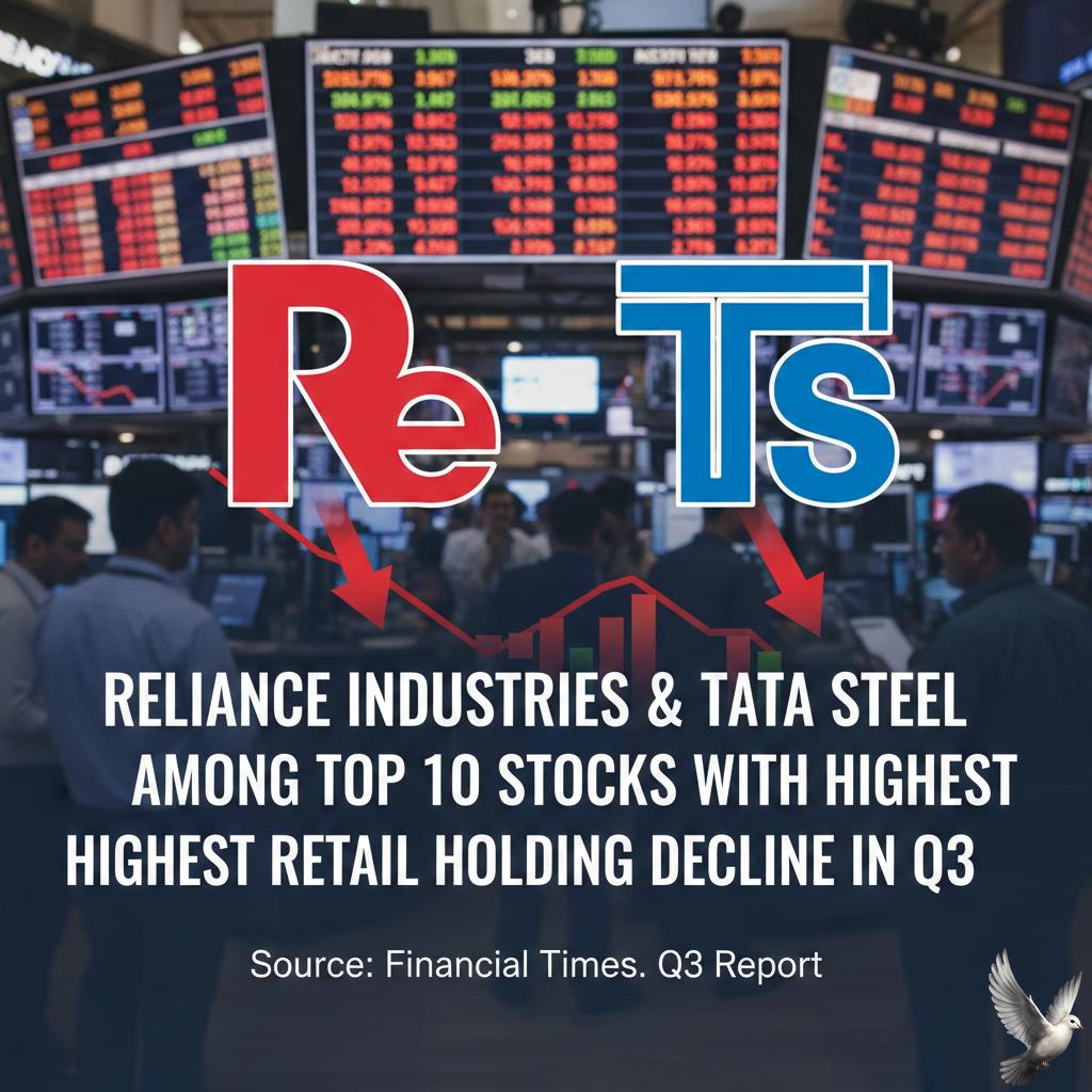 Reliance Industries and Tata Steel Among Top 10 Stocks with Highest Retail Holding Decline in Q3