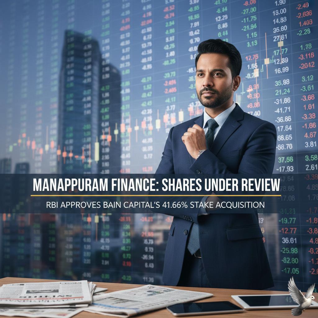 Manappuram Finance Shares Under Review Following RBI Approval of Bain Capital’s 41.66% Stake Acquisition