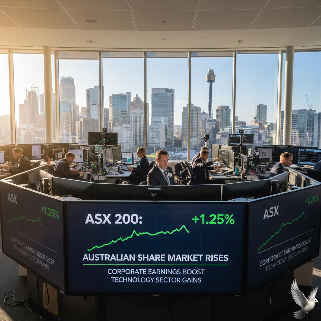 Australian Share Market Rises Amid Corporate Earnings and Technology Sector Gains