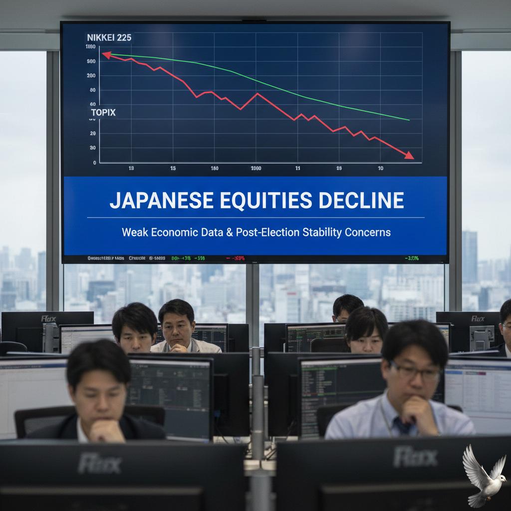 Japanese Equities Decline Amid Weak Economic Data and Post-Election Stability