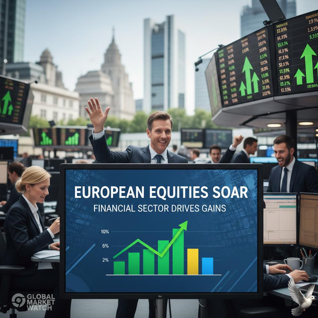 European Equities Rise Led by Financial Sector