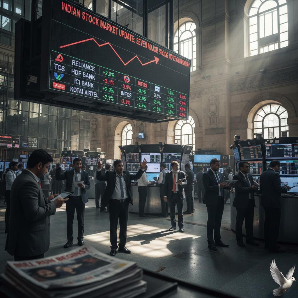 Indian Stock Market Update: Seven Major Stocks Move on Monday
