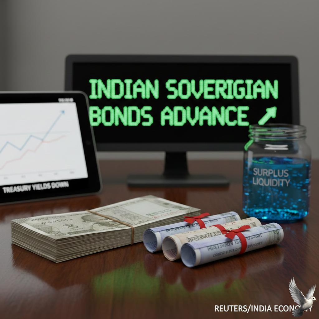 Indian Sovereign Bonds Advance Amid Lower Treasury Yields and Surplus Liquidity
