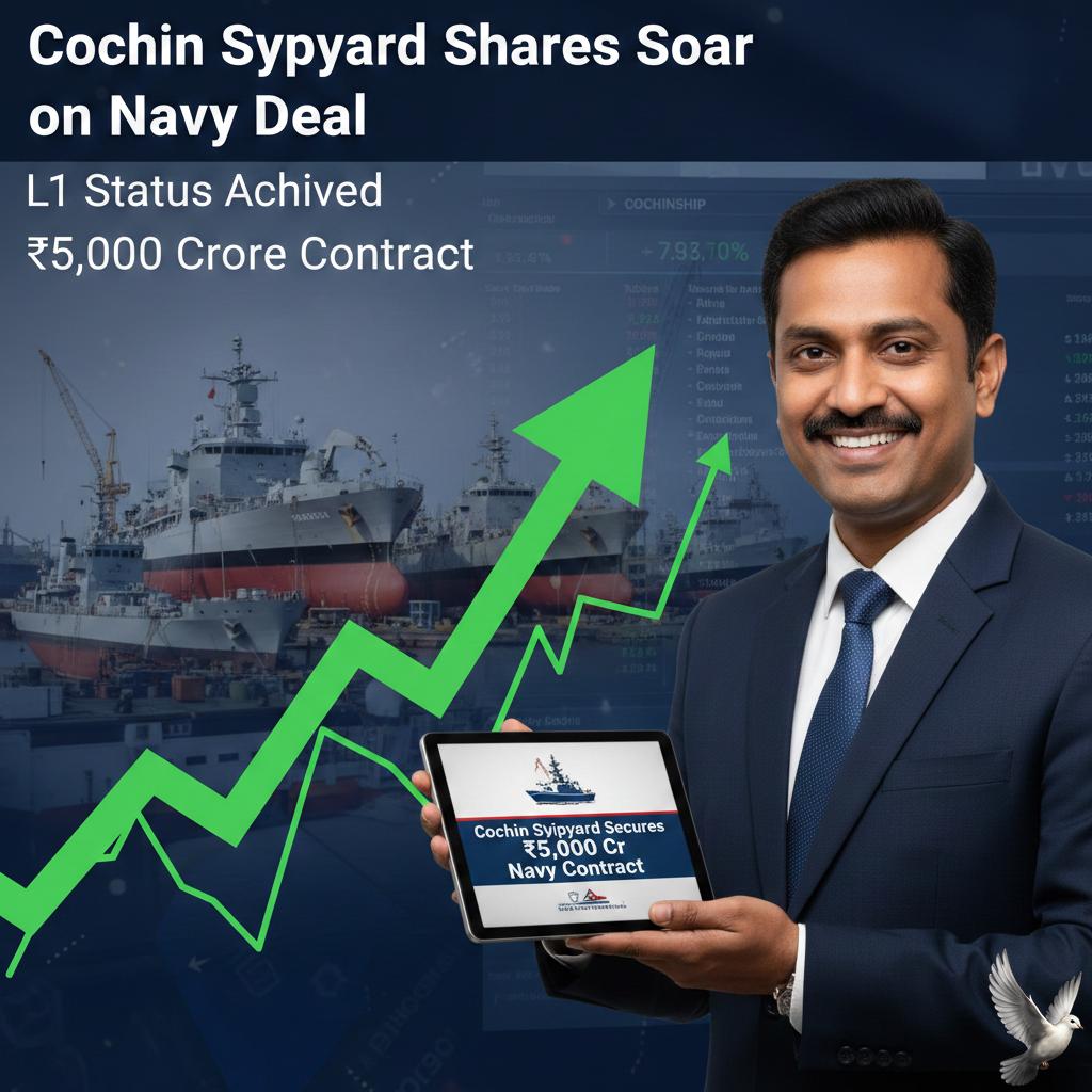 Cochin Shipyard Shares Rise After Securing L1 Status for ₹5,000 Crore Navy Contract