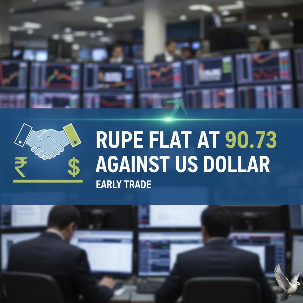Rupee flat at 90.73 against US dollar in early trade
