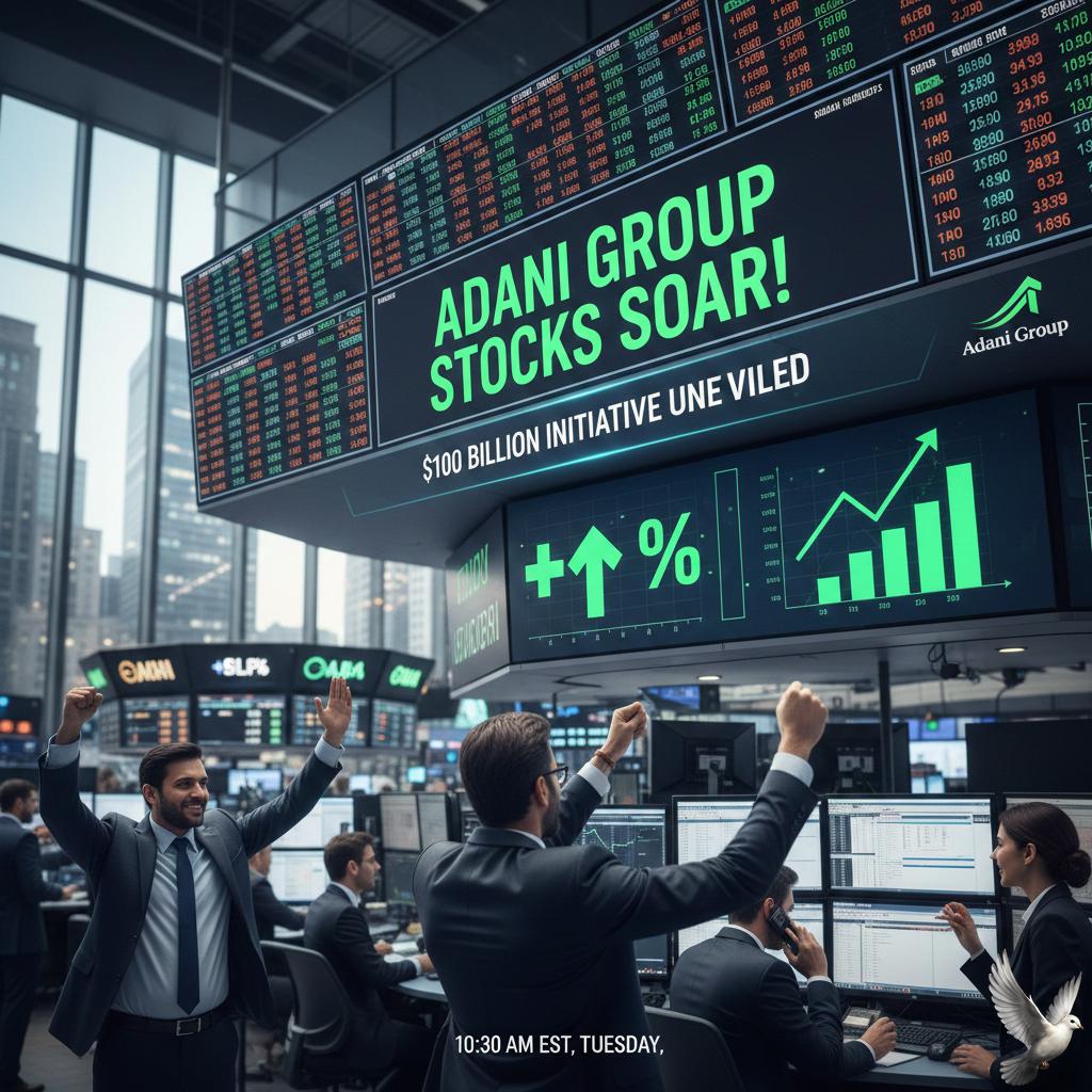 Adani Group Stocks Gain After $100 Billion AI and Energy Investment Announcement