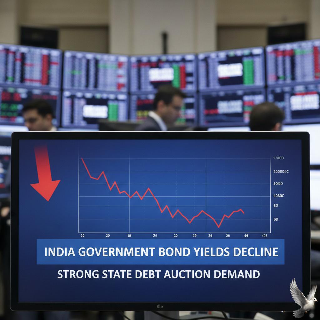 India Government Bond Yields Decline Following Strong State Debt Auction Demand