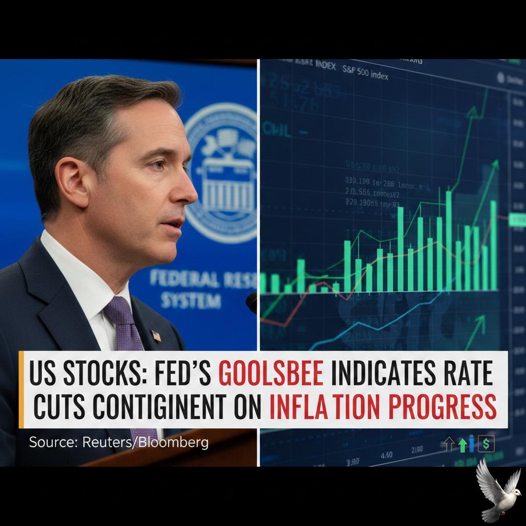 US Stocks: Fed's Goolsbee Indicates Potential Rate Cuts Contingent on Inflation Progress