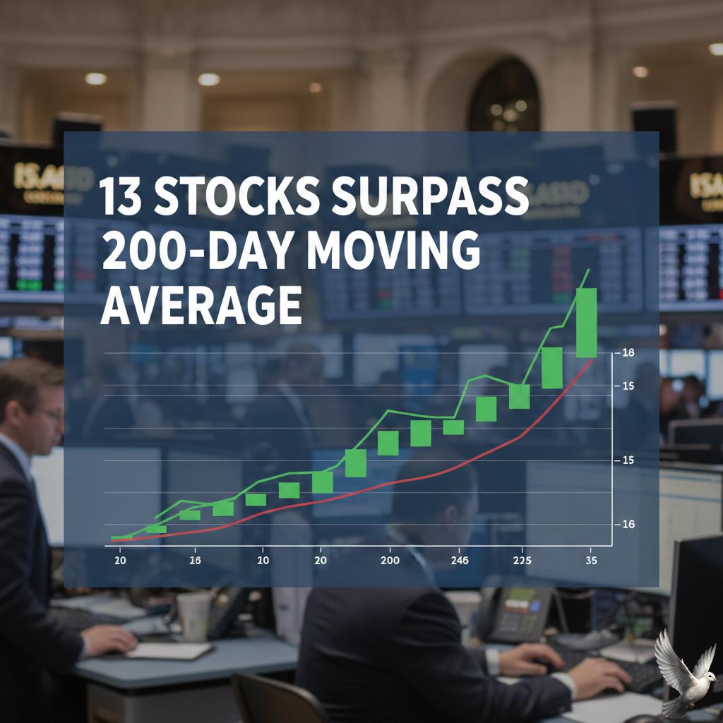 13 Stocks Surpass 200-Day Moving Average