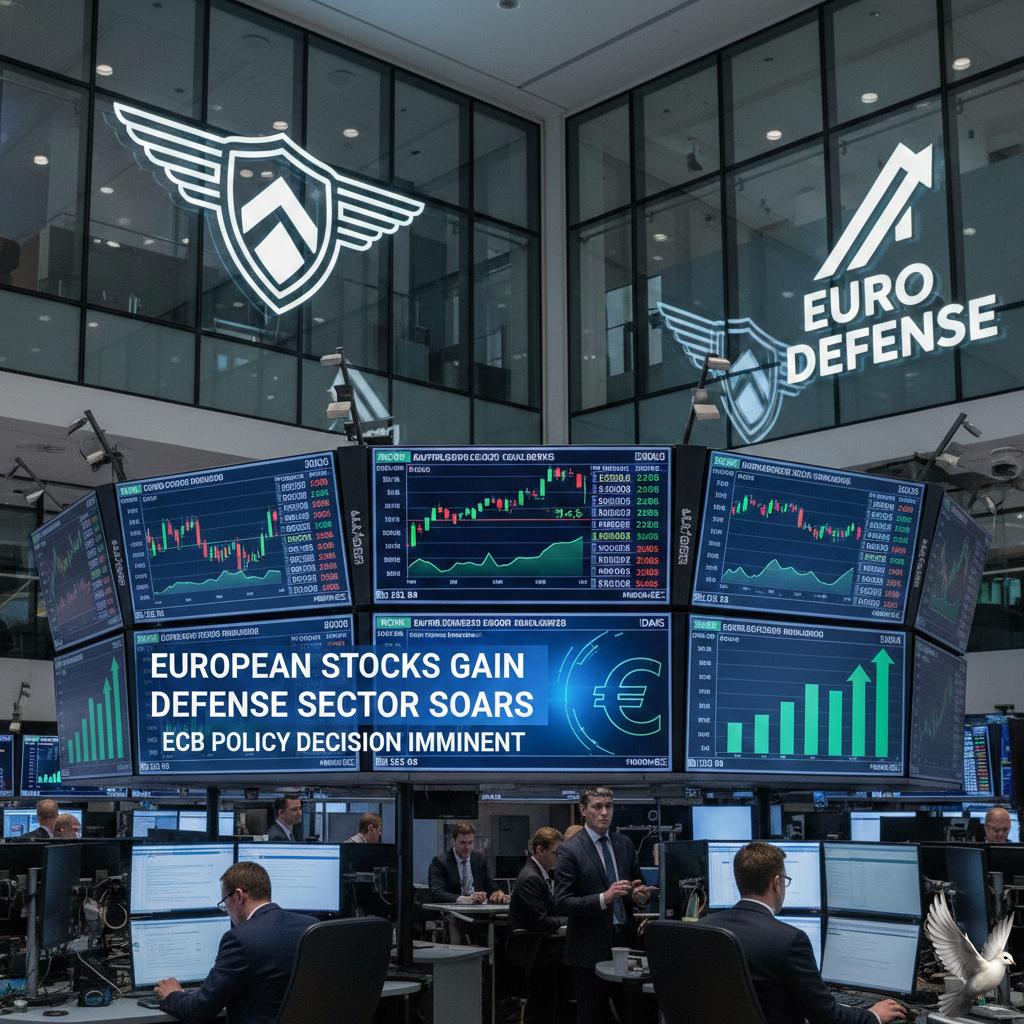 European stocks edge higher led by defense gains ahead of ECB policy cues