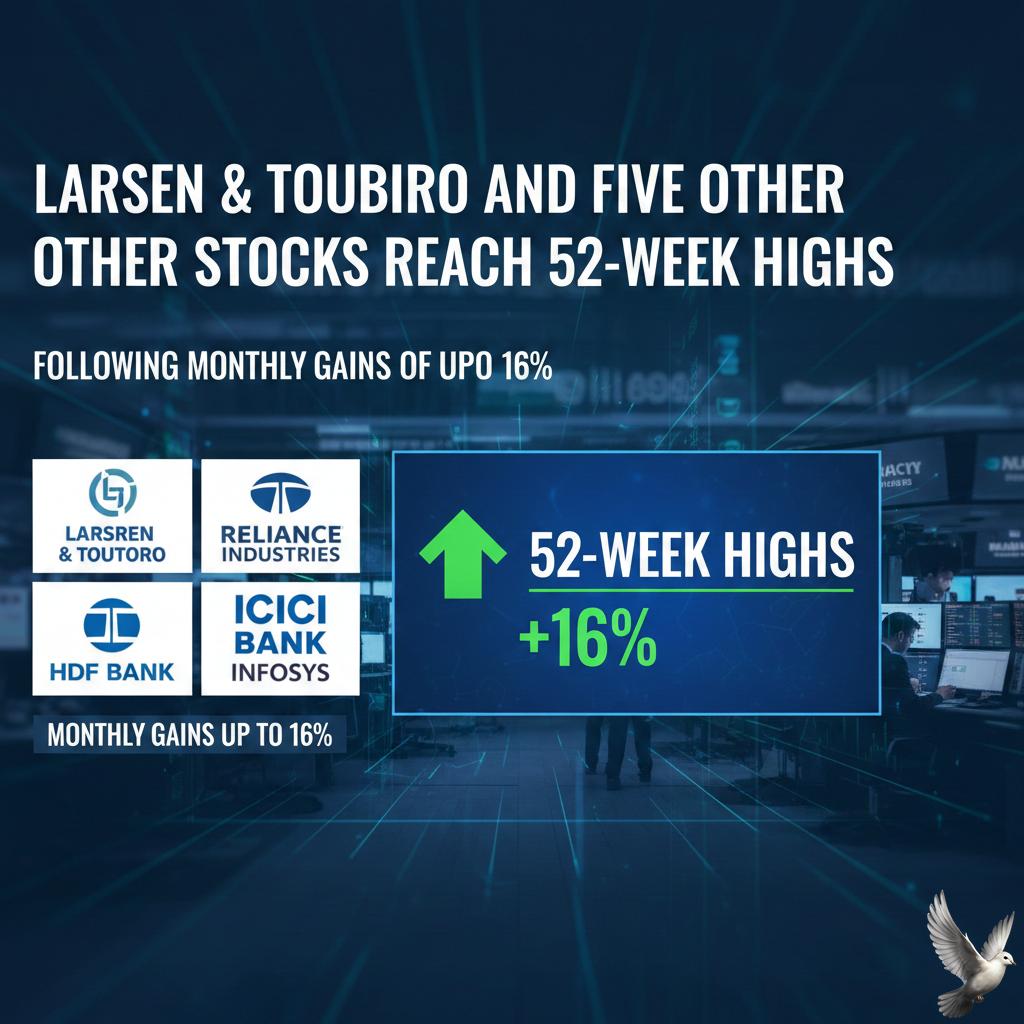 Larsen & Toubro and Five Other Stocks Reach 52-Week Highs Following Monthly Gains of Up to 16%