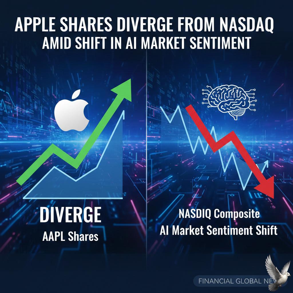 Apple Shares Diverge From Nasdaq Amid Shift in AI Market Sentiment