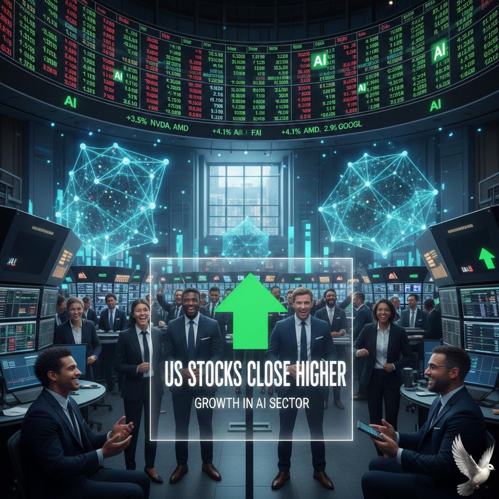 US Stocks Close Higher on Growth in AI Sector