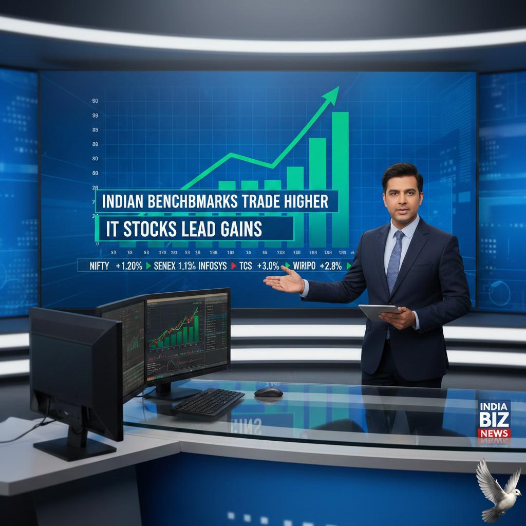Indian Benchmarks Trade Higher Led by Gains in IT Stocks