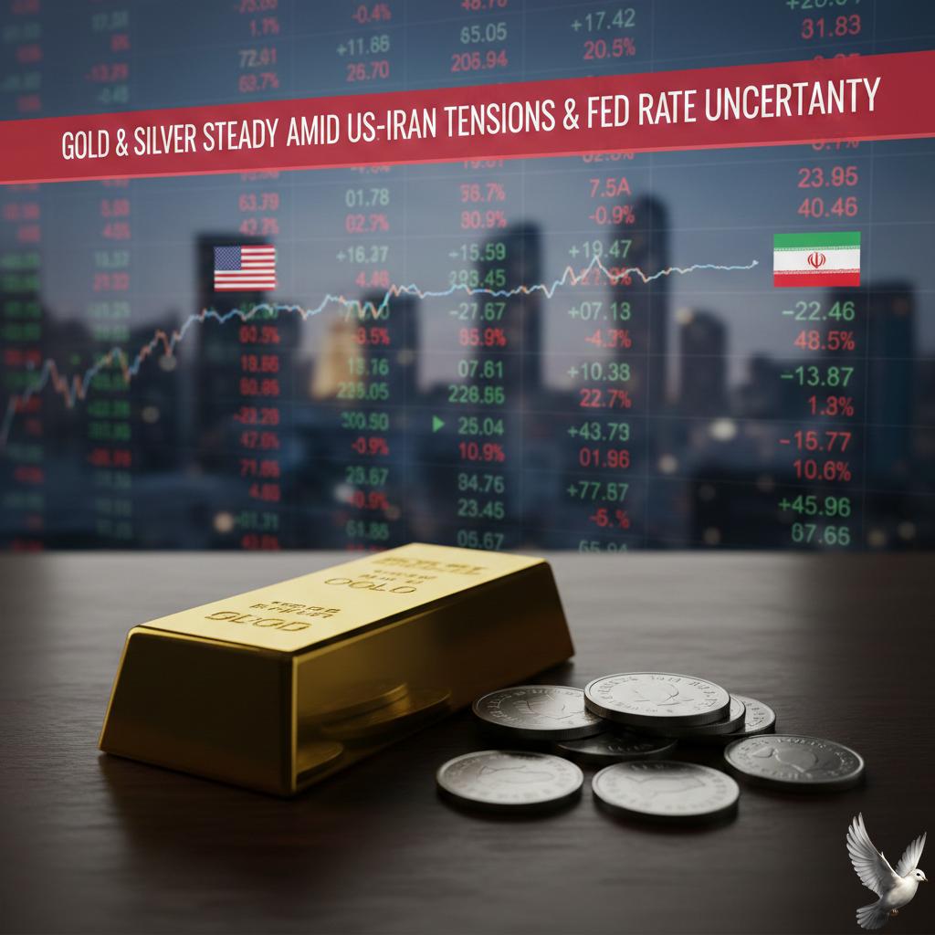 Gold and Silver Prices Steady Amid US–Iran Tensions and Fed Rate Uncertainty