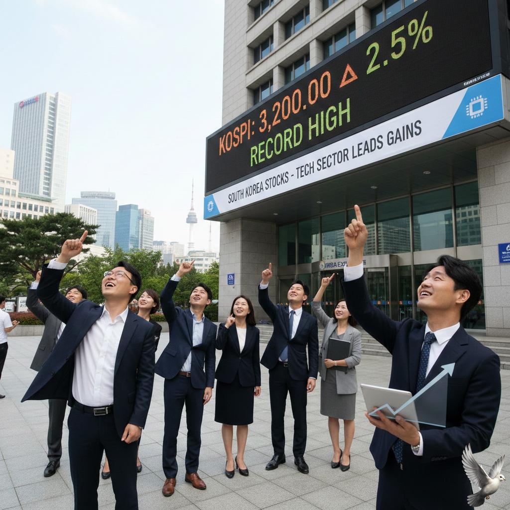 South Korea Stocks Reach Record High Led by Technology Sector Gains