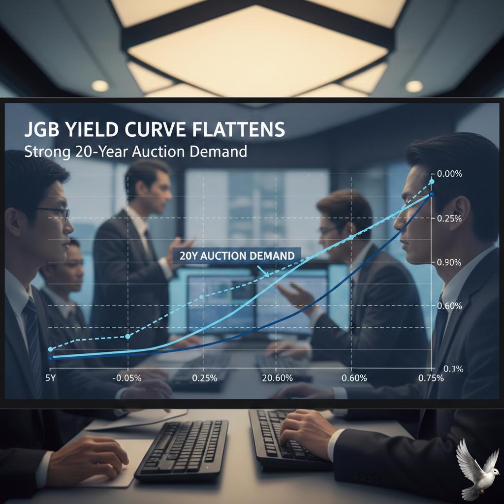 JGB Yield Curve Flattens Following Strong 20-Year Auction Demand